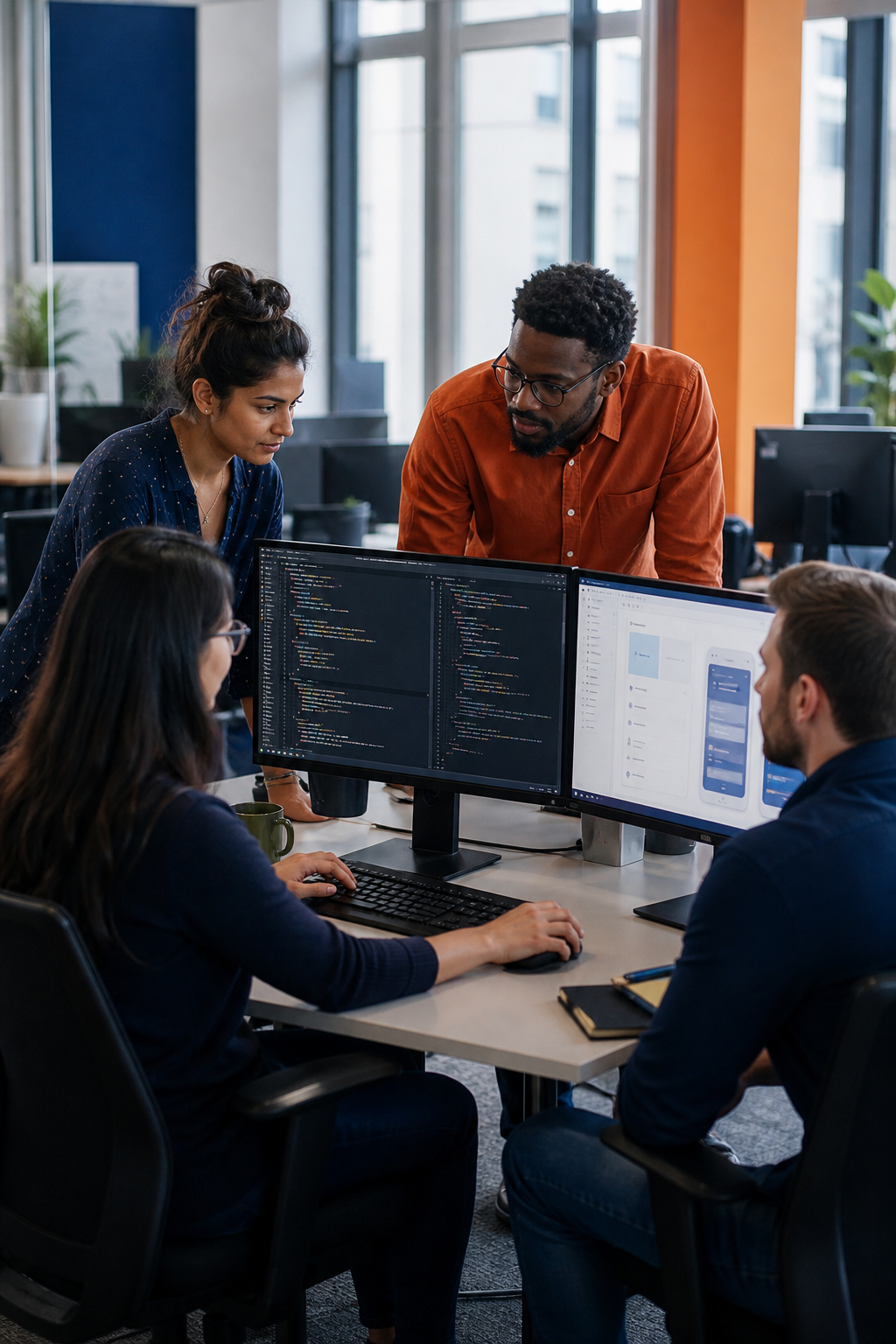 WorqLabs team collaborating on software